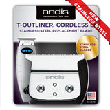 ANDIS CORDLESS T-OUTLINER STAINLESS STEEL BLADE #04570