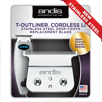 ANDIS CORDLESS T-OUTLINER STAINLESS STEEL BLADE #04575