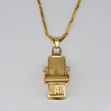 BX BARBER CHAIR NECKLACE W/ CHAIN - 18K GOLD PLATED