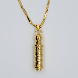 BX BARBER POLE NECKLACE W/ CHAIN - 18K GOLD PLATED