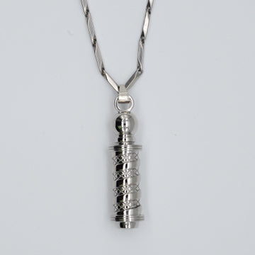 BX BARBER POLE NECKLACE W/ CHAIN - SILVER FINISHED
