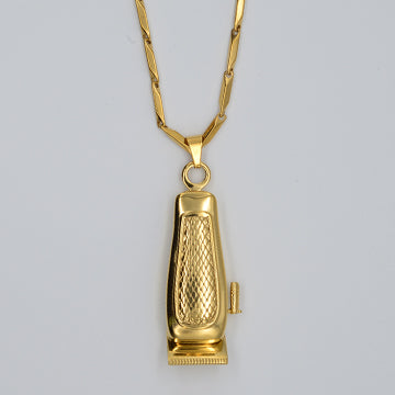 BX BARBER CLIPPER NECKLACE W/ CHAIN - 18K GOLD PLATED