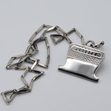 BX BARBER T-BLADE NECKLACE W/ CHAIN - SILVER FINISHED
