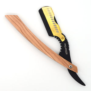 WOOD HANDLE RAZOR HOLDER RA GOLD - HALF BLADE