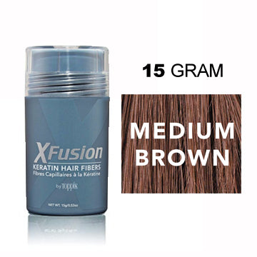 XFUSION KERATIN HAIR FIBER MEDIUM BROWN 15G.
